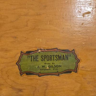 Vintage Wood SPORTSMAN Tackle Box by J. W. Gilson