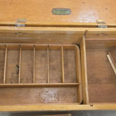 Vintage Wood SPORTSMAN Tackle Box by J. W. Gilson