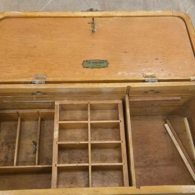 Vintage Wood SPORTSMAN Tackle Box by J. W. Gilson