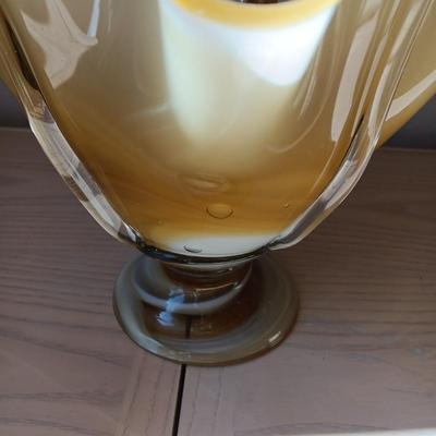 EPERGNE 4 GLASS FLOWERS IN EARTH TONES