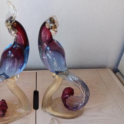 MURANO - ALFREDO BARBINI MULBERRY PURPLE BIRDS Circa 1940