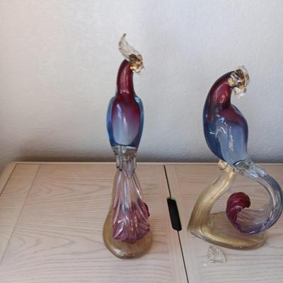MURANO - ALFREDO BARBINI MULBERRY PURPLE BIRDS Circa 1940
