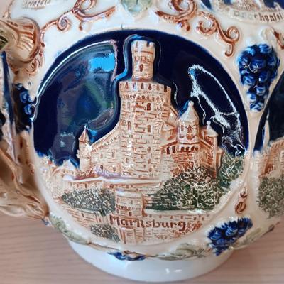 MADE IN GERMANY VERY DETAILED PUNCH BOWL/TUREEN WITH CUPS