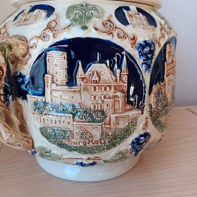 MADE IN GERMANY VERY DETAILED PUNCH BOWL/TUREEN WITH CUPS
