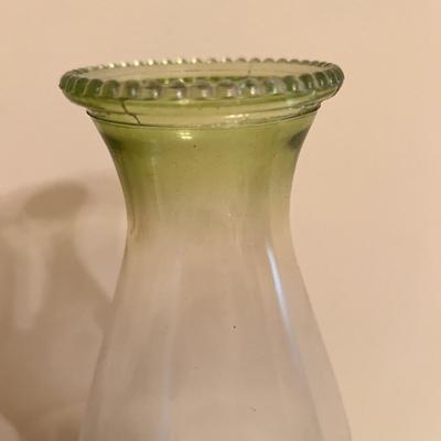 2 Antique Vintage Risden Glass Hurricane Oil Lamps