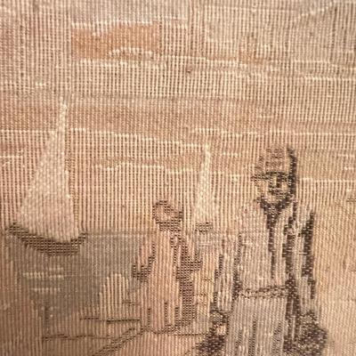 Finely Woven Antique Textile Wood Framed Tray