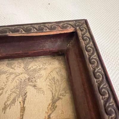Finely Woven Antique Textile Wood Framed Tray