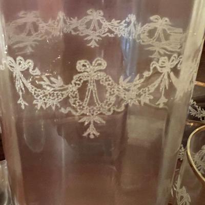 Big Lot Antique Vintage Gold Rimmed Glassware