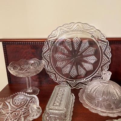 22 Piece Vintage Pressed Glass Lot