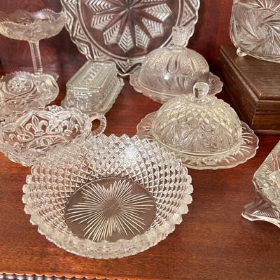 22 Piece Vintage Pressed Glass Lot