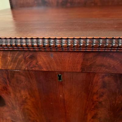 Antique Mahogany Wood Credenza Sideboard w Key
