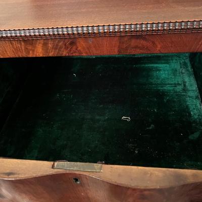 Antique Mahogany Wood Credenza Sideboard w Key