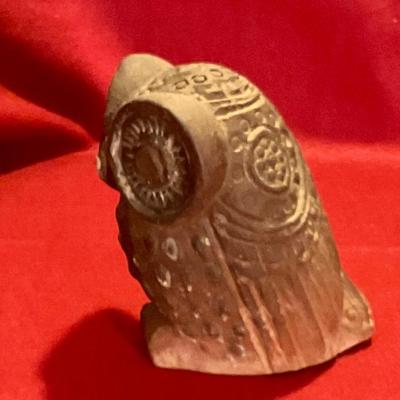 Terracotta owl figure