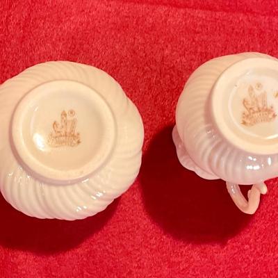 Belleek China from Ireland, cream colored with a yellow bow