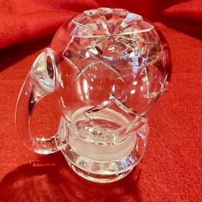 Covered cut glass cream pitcher, no mark found