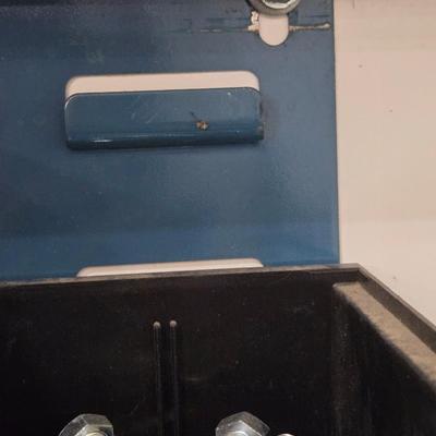 Large Wall Mounted Hardware Holder filled with Bolts, Nails, Screws & Other Hardware