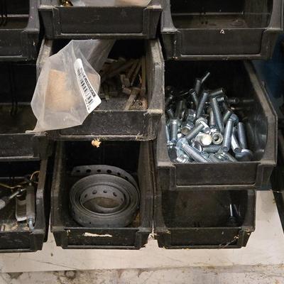 Large Wall Mounted Hardware Holder filled with Bolts, Nails, Screws & Other Hardware