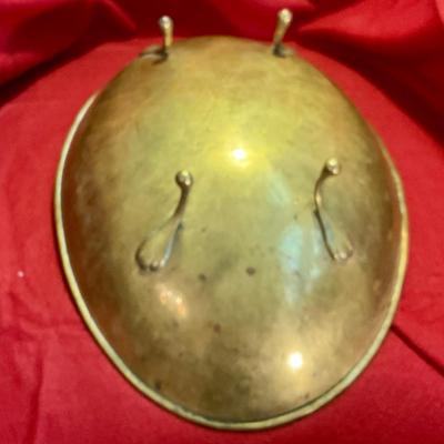 Large footed oval brass bowl approx 14”