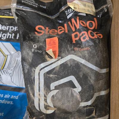 Bag of Steel Wool and Door & Window Waterproofing and Airtight Foam Tape