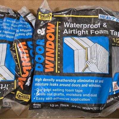 Bag of Steel Wool and Door & Window Waterproofing and Airtight Foam Tape