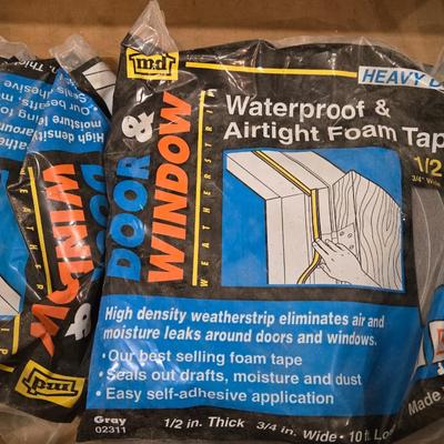 Bag of Steel Wool and Door & Window Waterproofing and Airtight Foam Tape
