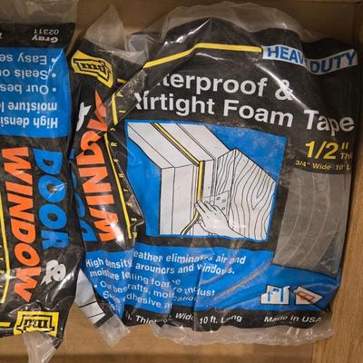 Bag of Steel Wool and Door & Window Waterproofing and Airtight Foam Tape
