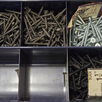 Vintage Metal Organizer Carrying Case with Nails & Screws