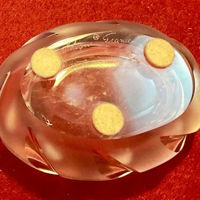 Small Lalique oval frosted dish