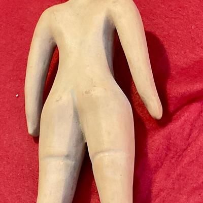 Tera cotta figure has open head, probably a fertility doll for tourist in Mexico, marked on bottom of foot