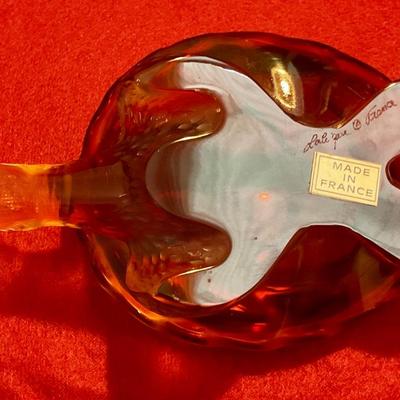 Lalique brown crystal turtle, marked Lalique France