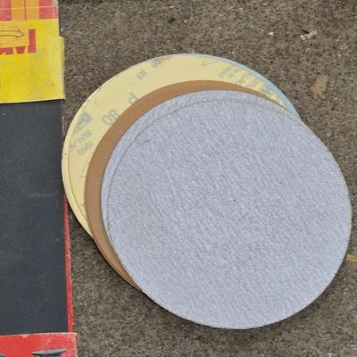Large Lot of Sanding Paper, Discs, a Roll and More