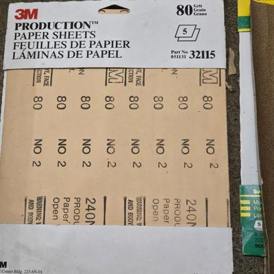 Large Lot of Sanding Items - File Sheets, Paper, Belts, Sponges and More