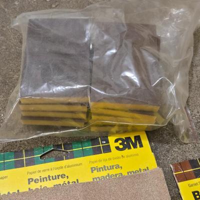 Large Lot of Sanding Items - File Sheets, Paper, Belts, Sponges and More
