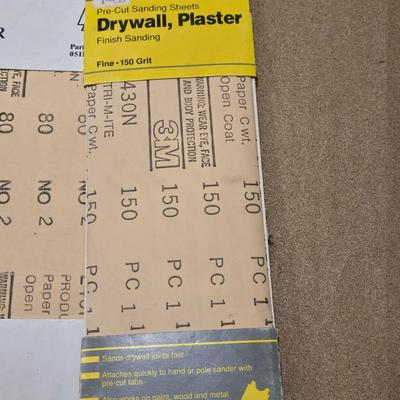 Large Lot of Sanding Items - File Sheets, Paper, Belts, Sponges and More