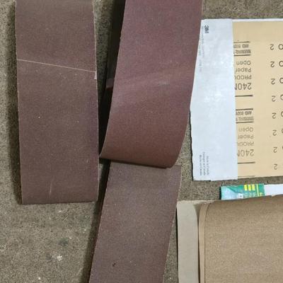 Large Lot of Sanding Items - File Sheets, Paper, Belts, Sponges and More