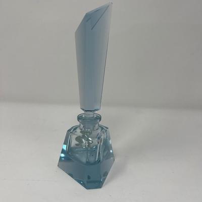 Cut Blue Crystal K West Germany Perfume Bottle