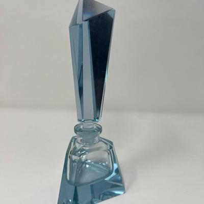 Cut Blue Crystal K West Germany Perfume Bottle