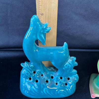 Lot 99 Art pottery lot Flower frog