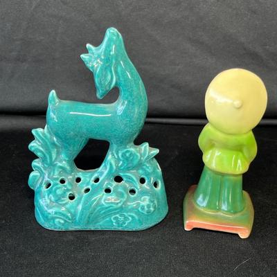 Lot 99 Art pottery lot Flower frog