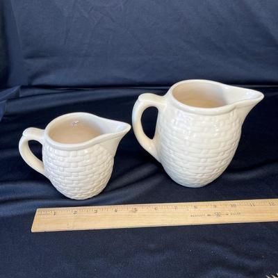Lot 109 Weller Basket Weave Pitchers