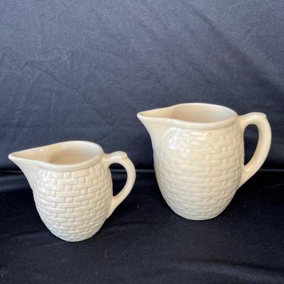 Lot 109 Weller Basket Weave Pitchers