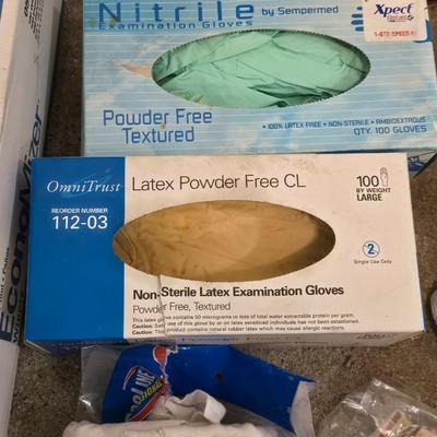 Large Lot of Shop Towels, Tack Cloth, Latex Gloves and More