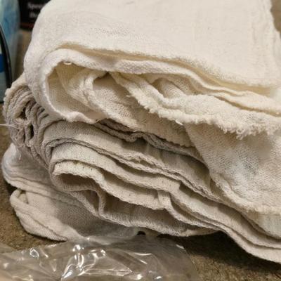Large Lot of Shop Towels, Tack Cloth, Latex Gloves and More