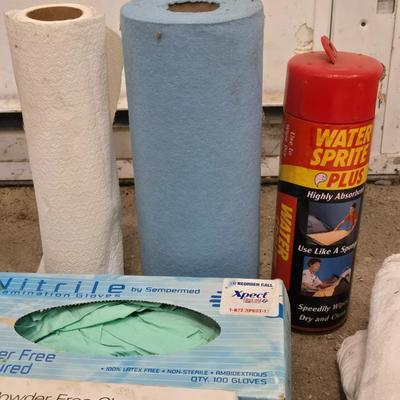 Large Lot of Shop Towels, Tack Cloth, Latex Gloves and More