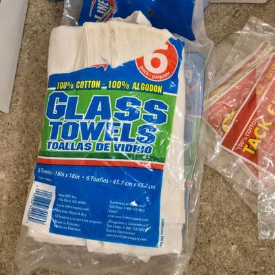 Large Lot of Shop Towels, Tack Cloth, Latex Gloves and More