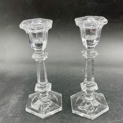 Clear Crystal Candlesticks
