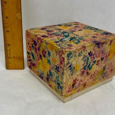 Vintage Birthday Party Cake Decoration - plastic pieces & candles in vintage box