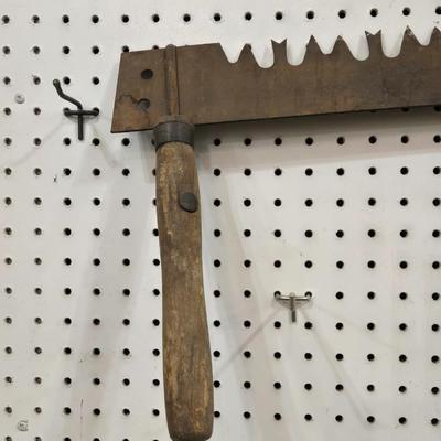 Antique Wood Handle 2-Man Crosscut Saw
