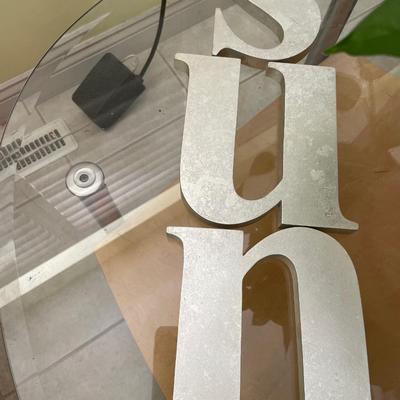 Pottery Barn letters with glass decor