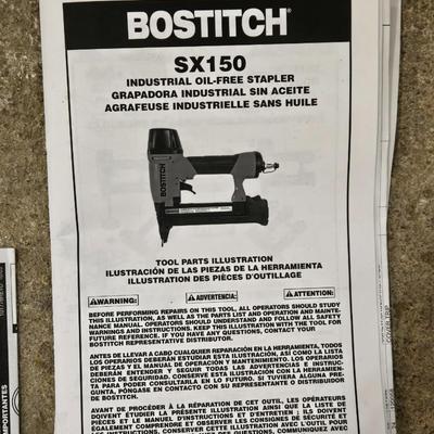 Bostitch SX150 with Case, Instructions, and Pneumatic Tool Lubricant